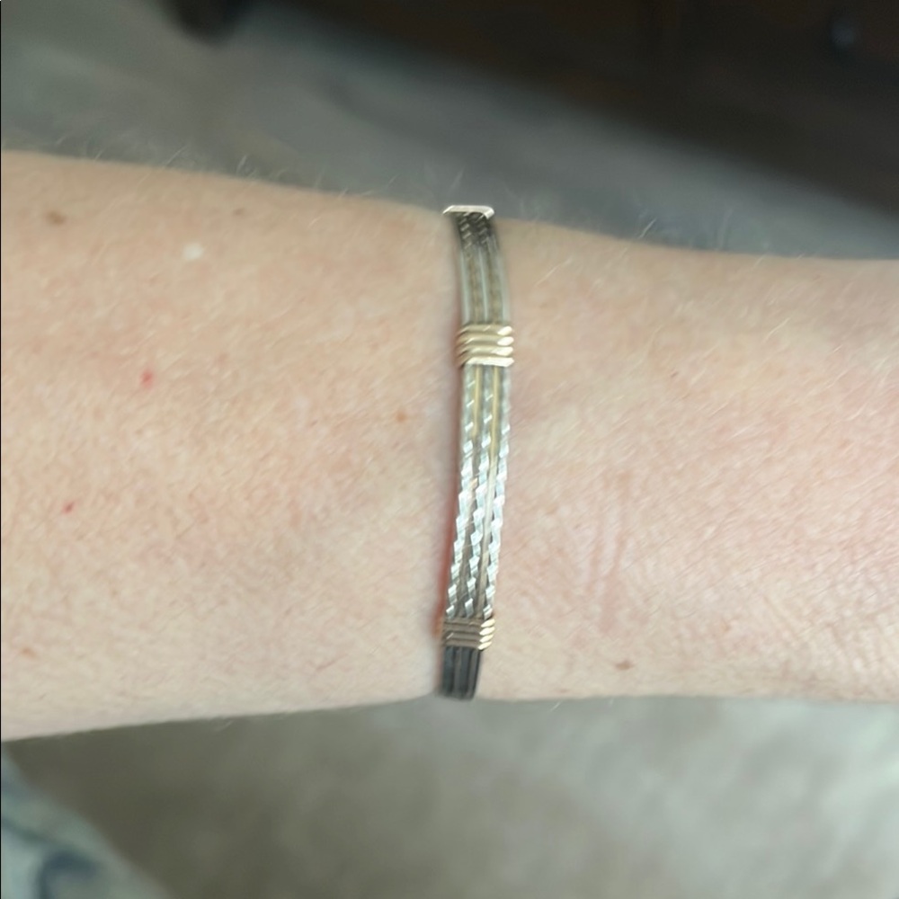 Elegant Silver and Gold Bracelet